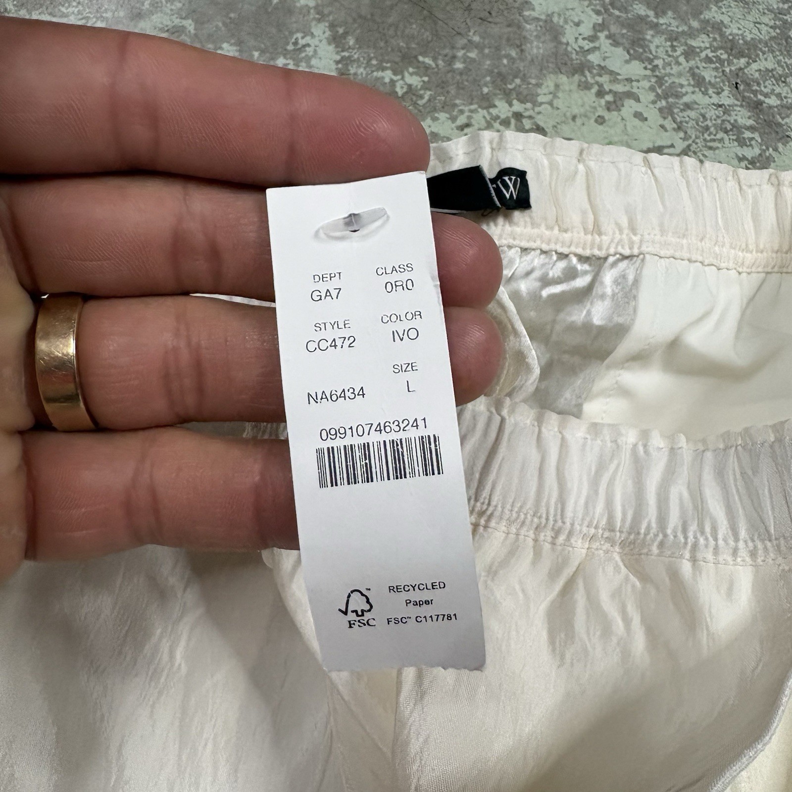 J. Crew Stratus Pant in Textured Satin Women’s Size Large Ivory Classic City NEW