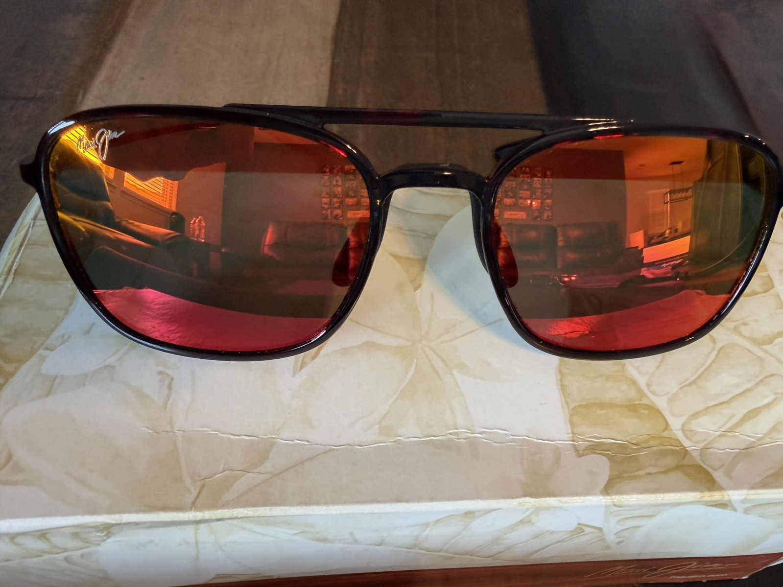 Maui Jim KEOKEA Red & Black Tortoise Sunglasses RM447-04T / MJ0447S-003