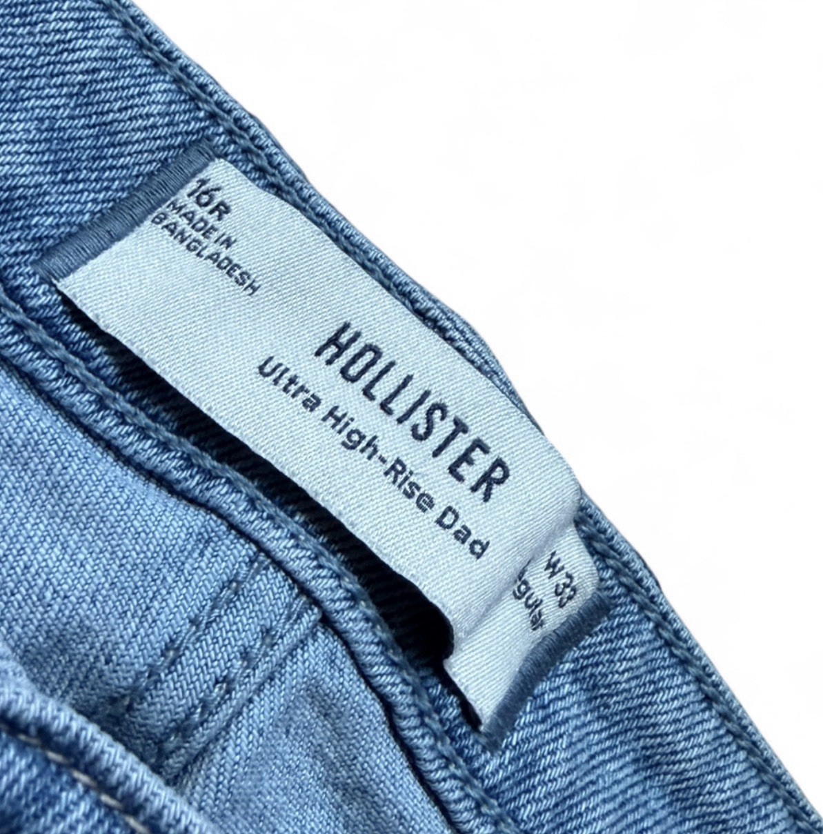 Hollister Women’s Straight Jeans Blue Light Wash High Rise Solid Denim 16R