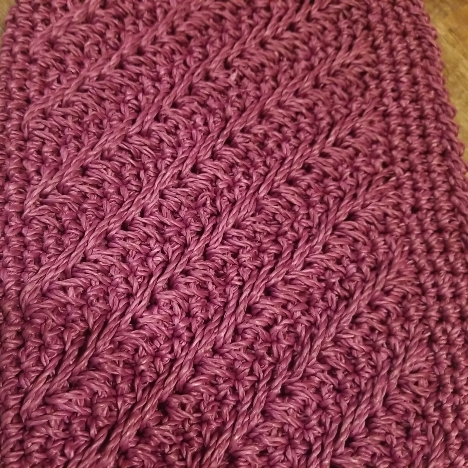 Mauve Polyester Clutch Purse 12″× 7 1/2″ Made In Japan