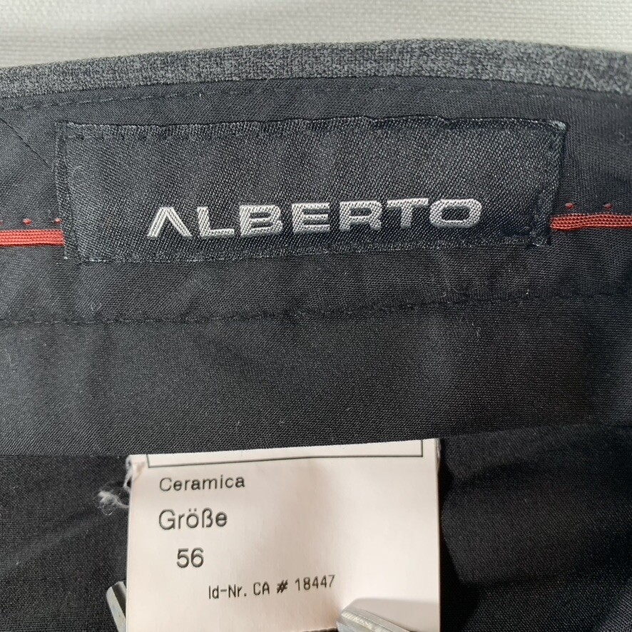 Alberto Men’s Kevin Flat Front Comfort Fit Ceramica Pants Gray • 40×34 | 56