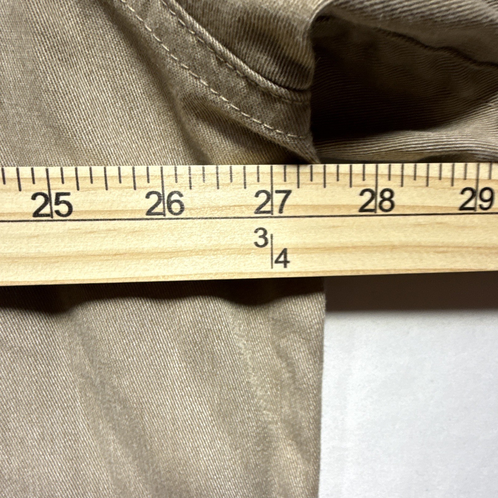 Wrangler Authentics Men’s 2XL Big & Tall Beige Twill Cotton SS Shirt Pockets