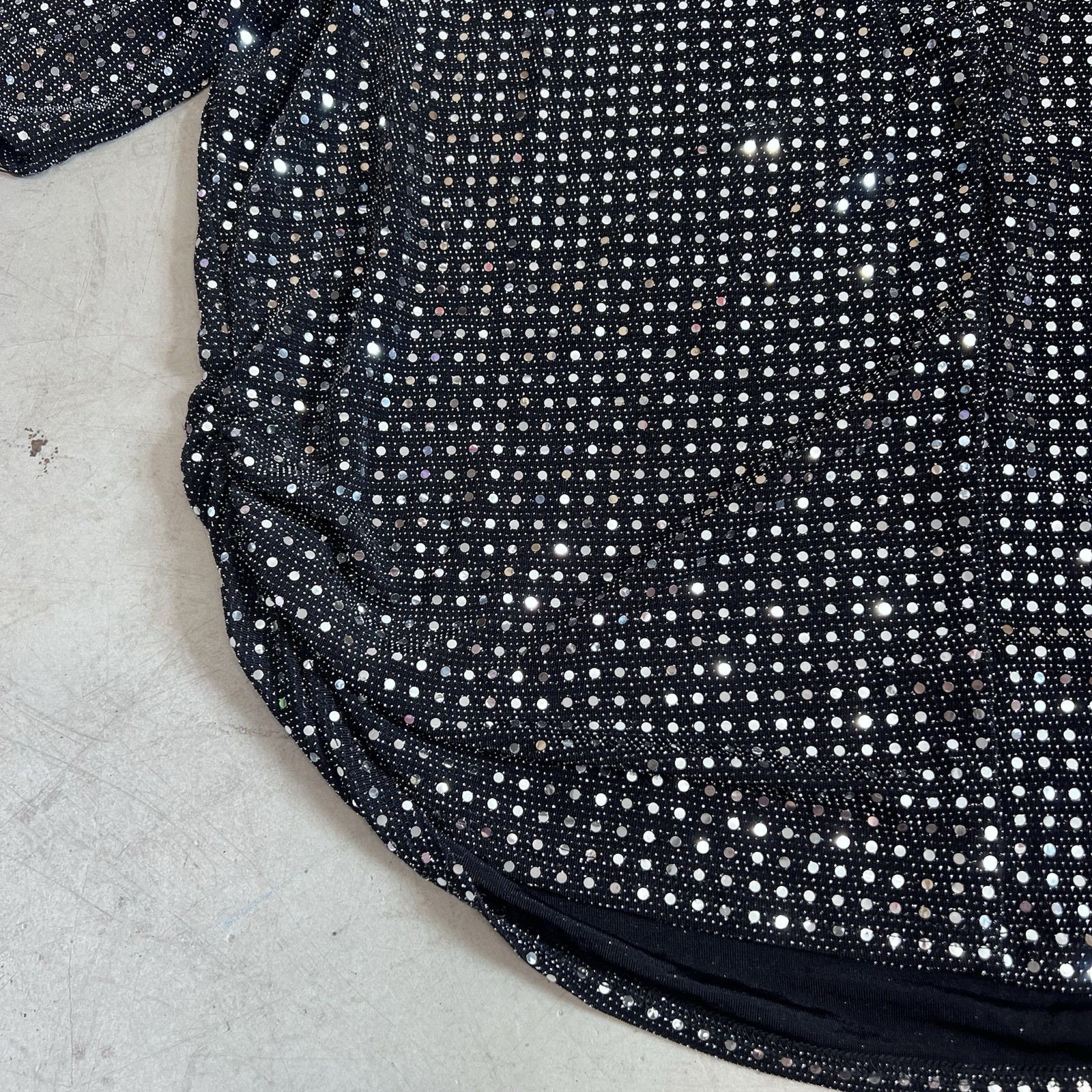 Yours Clothing Top Black Sequin Discoball Batwing Size 22/24 Tunic Party