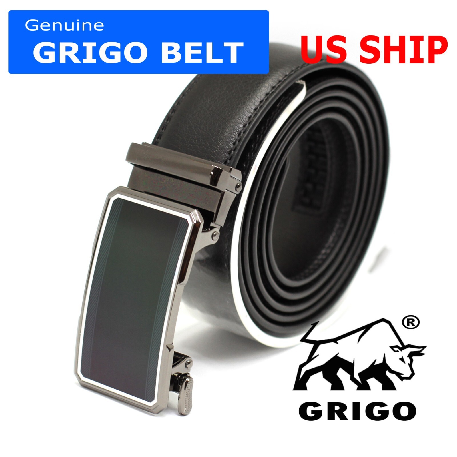 Mens Metal Automatic Click Lock Buckle Waist Strap Dress Comfort Belt Casual