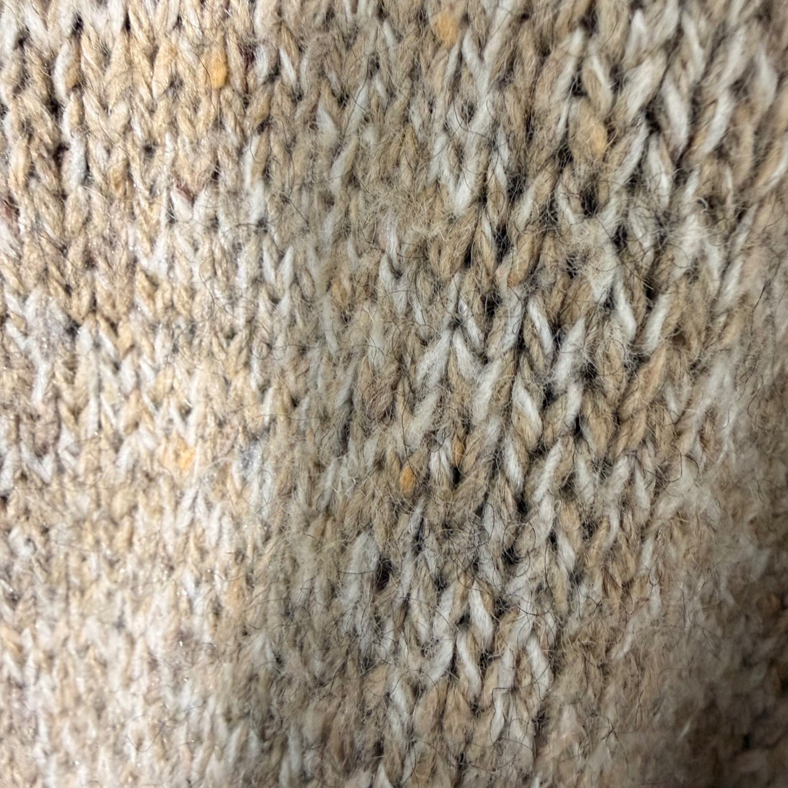American Eagle Patchwork Handknit Sweater SML Chunky Wool Blend Cabin Pullover