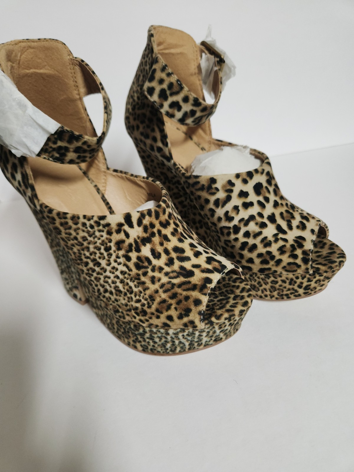 Brand New Leopard Print Peep-Toe Platform Wedges – Style “Mila” Size 5.5