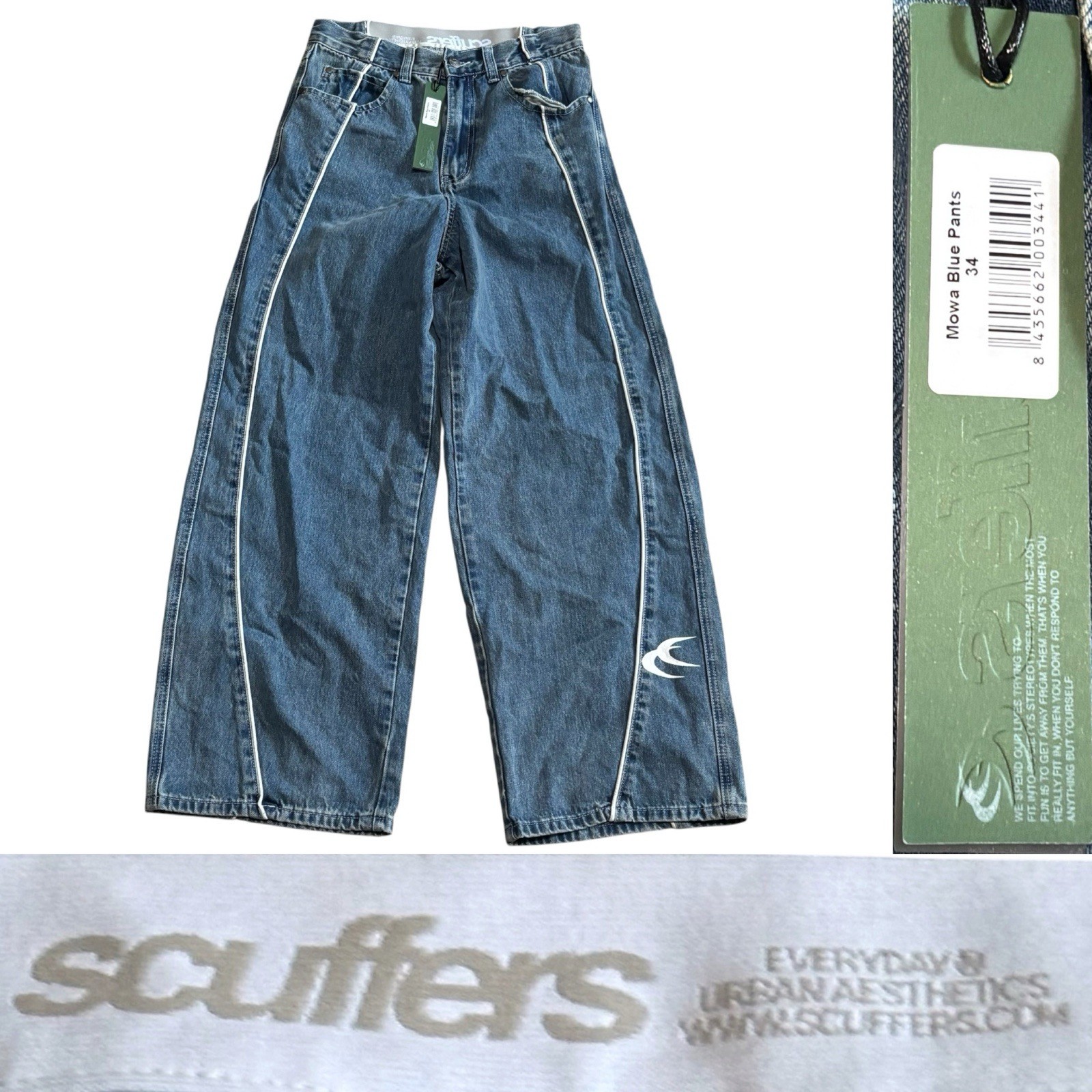 NWT Scuffers Mowa Blue Pants Denim Jeans Men’s Size 34