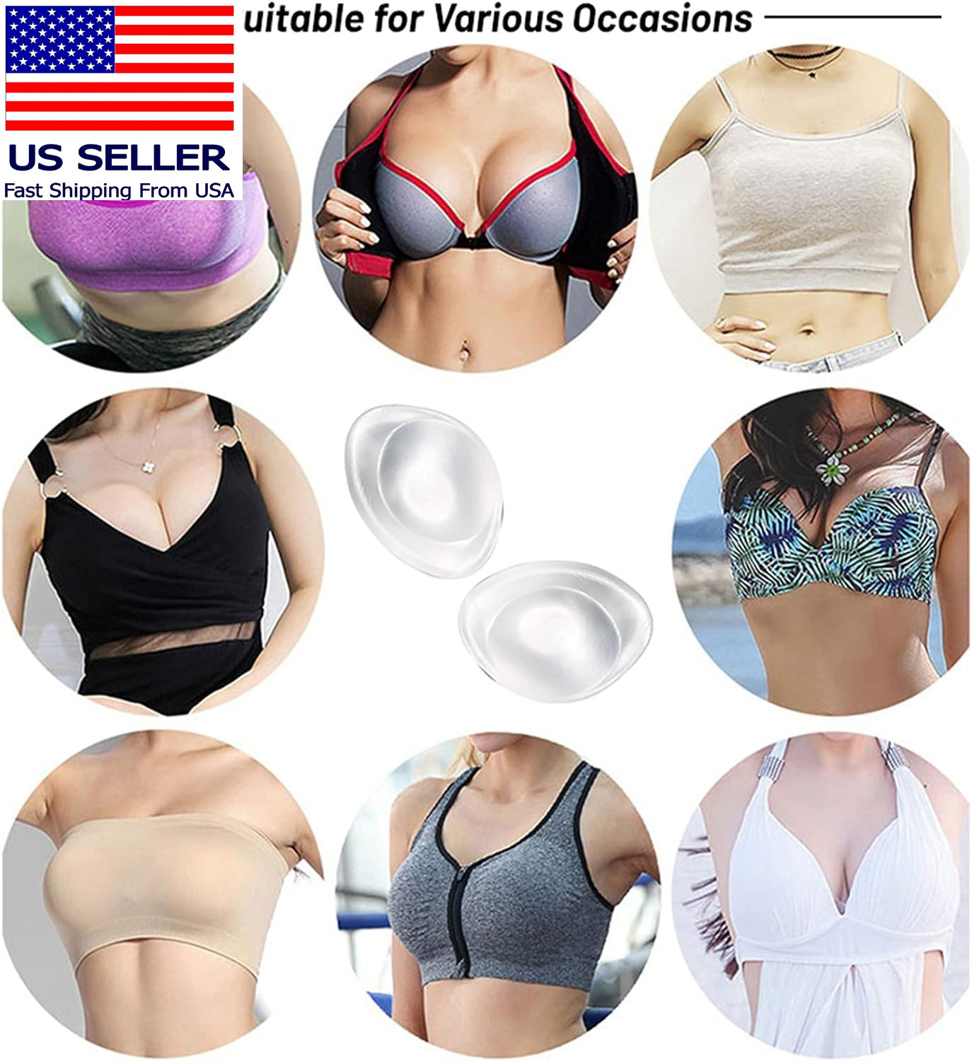 Silicone Bra Inserts Large Bra Inserts Silicone Add 2 Cup Size Bra Padding Bust