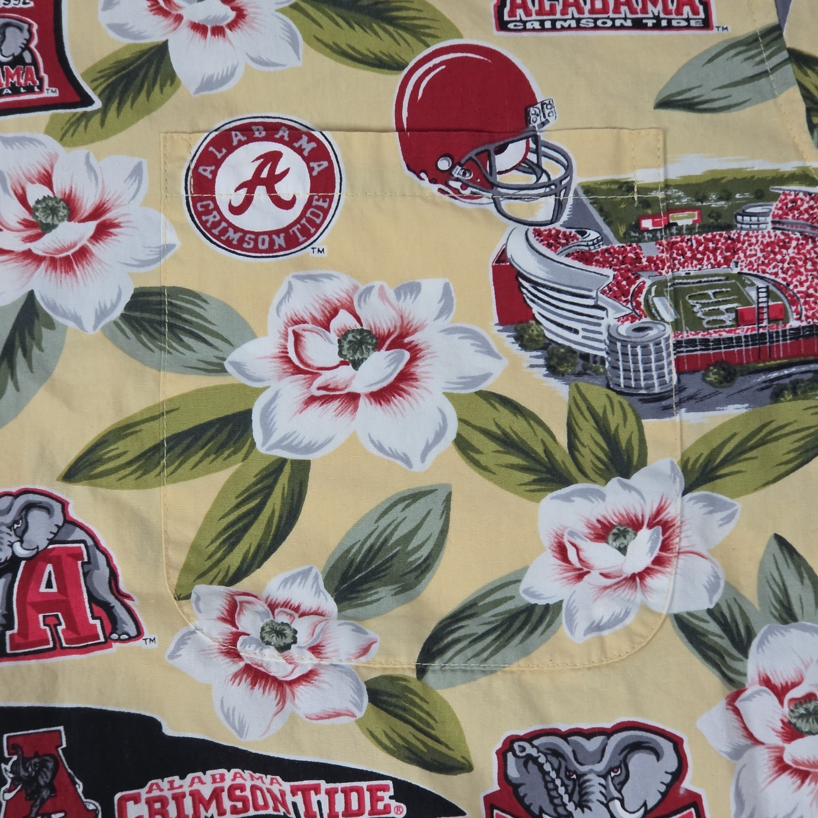 Reyn Spooner Alabama Crimson Tide Aloha Hawaiian Shirt XXL 100% Cotton USA