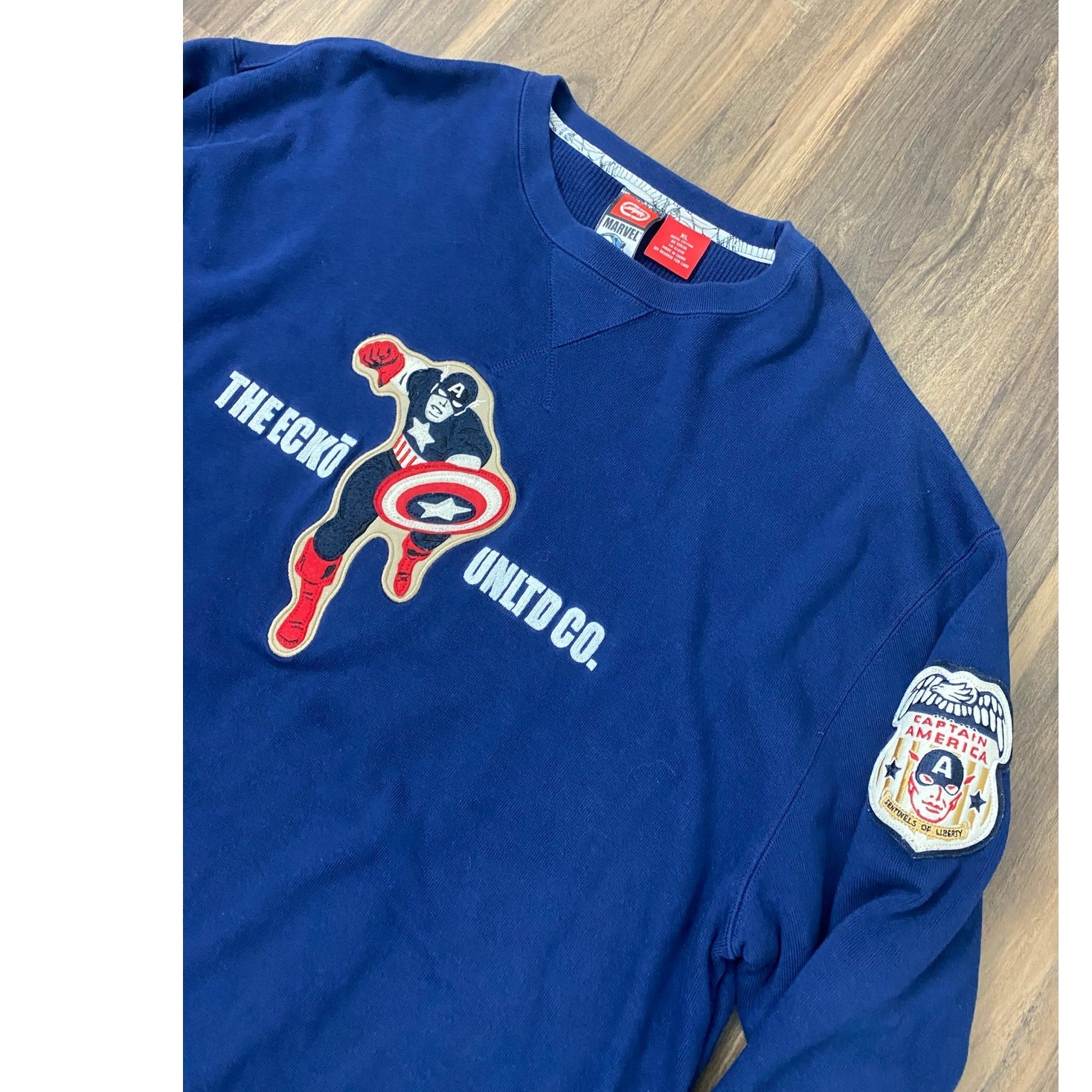 RARE Ecko x Marvel Captain America heavyweight graphic pullover sweatshirt XL