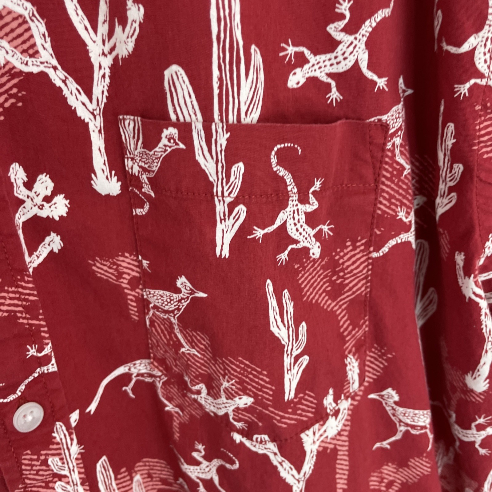 Sonoma Hawaiian Shirt Mens 2XB Big 2X Red Southwestern Short Sleeve Button Down