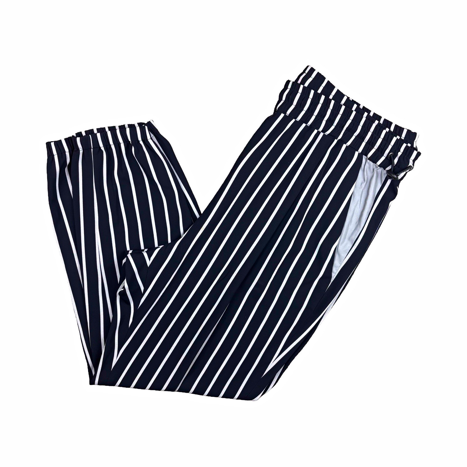 Opening Ceremony XS Navy White Striped Jogger Pants Drawstring Elastic Waist