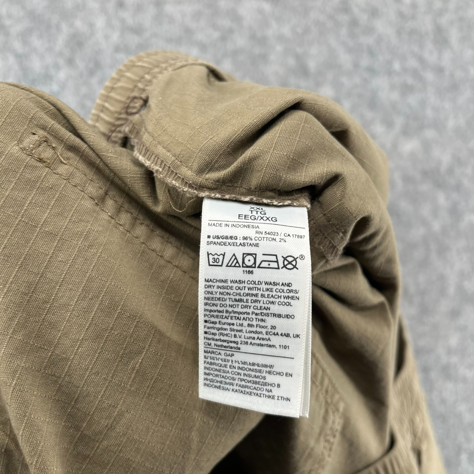 Gap Mens Pants Beige Size XXL Utility Ripstop Pant Tapered Stretch NEW