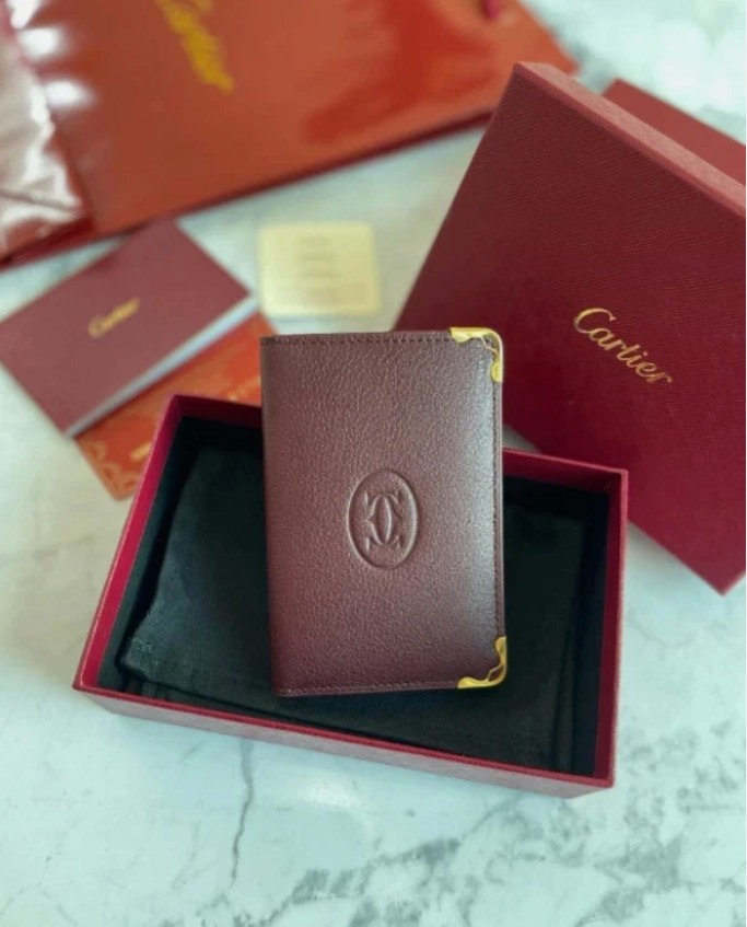 Cartier Must de Cartier Red Calfskin Leather Card Holder 4CC Luxury Wallet