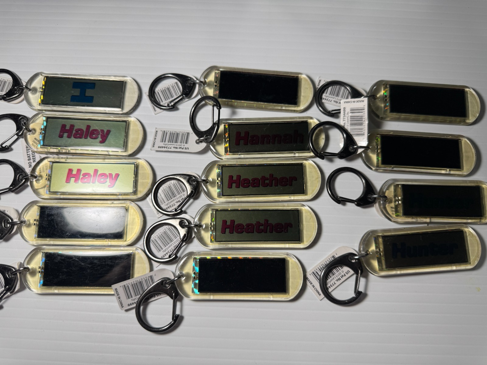 Acrylic Blinking Solar Powered Key Chain 4.0″ Long w/Snap Ring, w/NAME