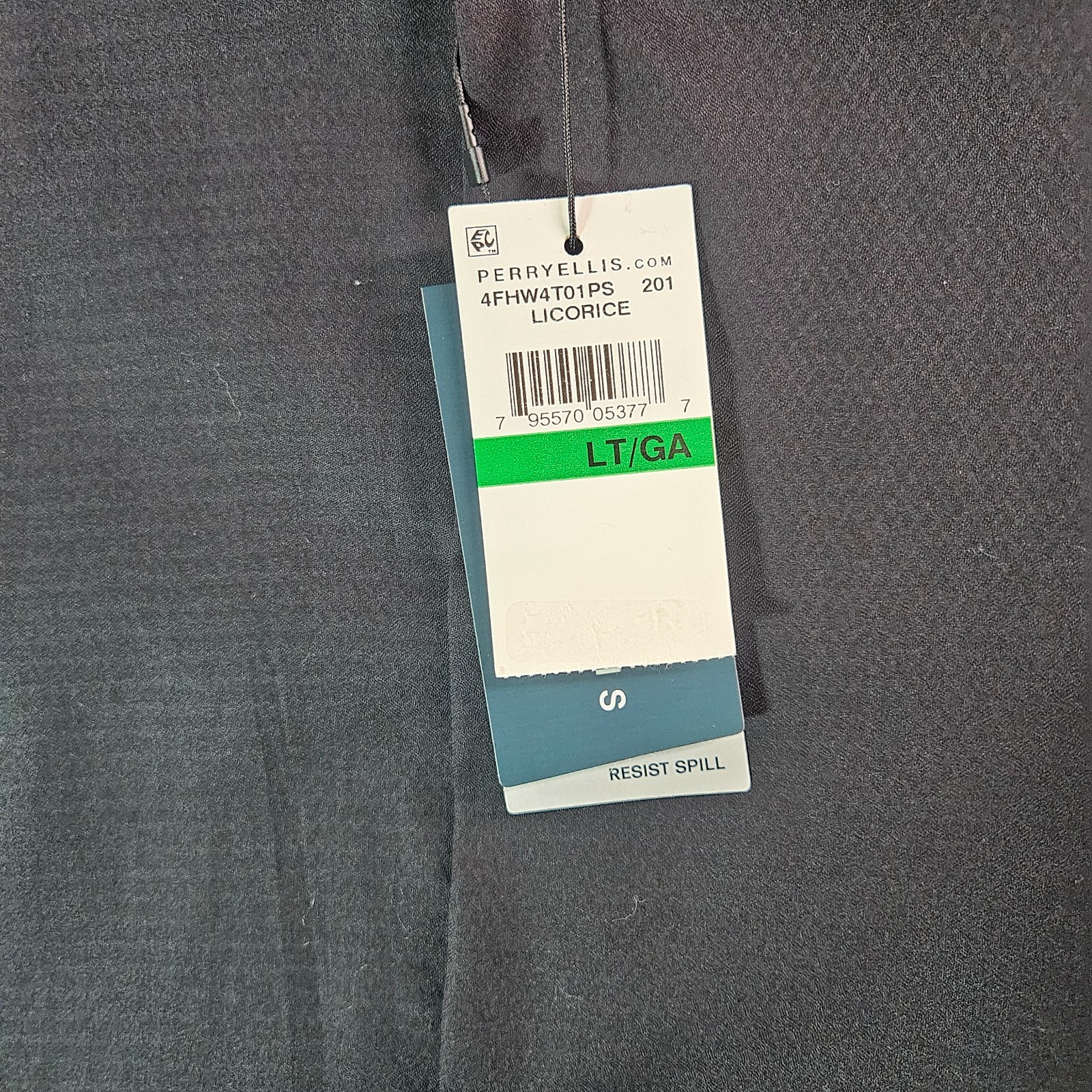 NEW Perry Ellis Shirt Men Large Tall LT Button Up Long Sleeve Textured Black