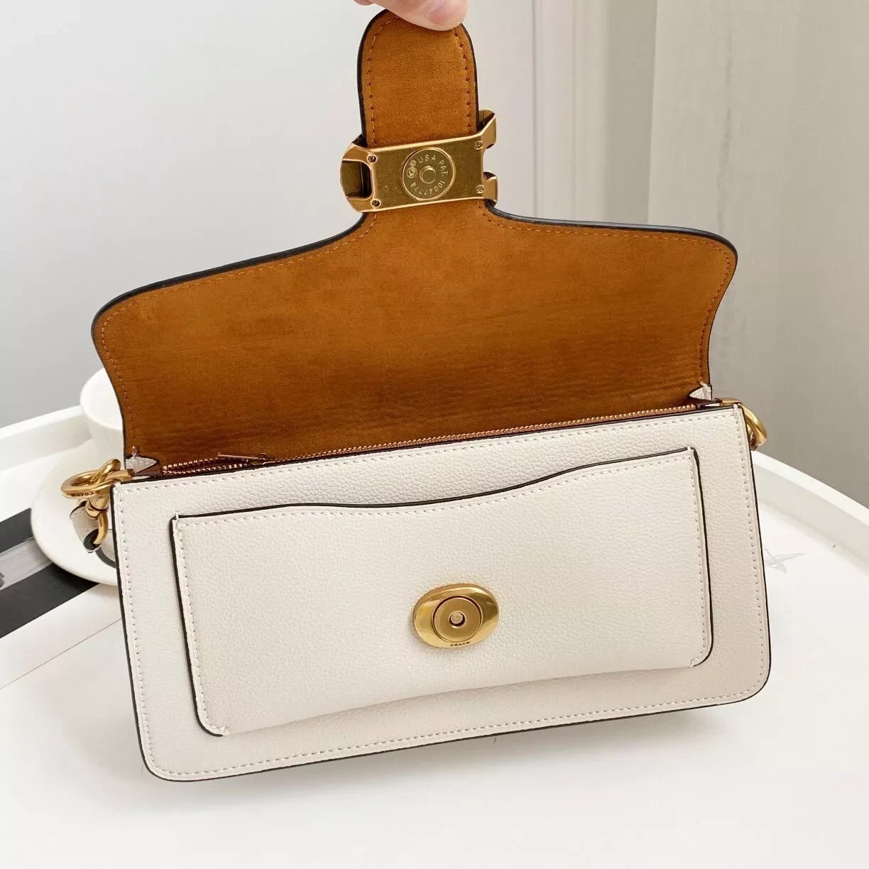 Coach F73995 Tabby 26 2Way Crossbody Shoulder Bag White Leather New