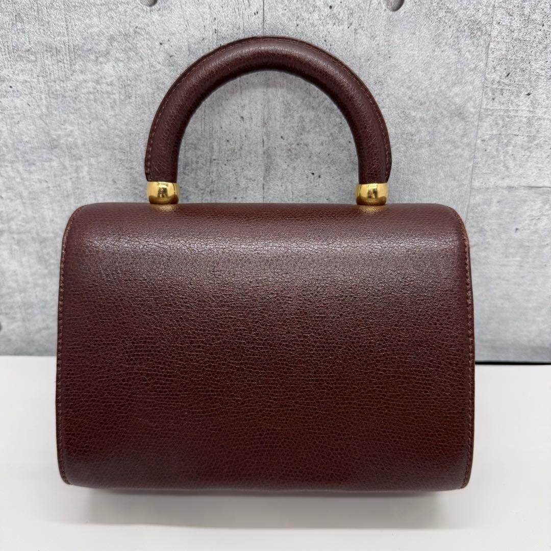 MaxMara Brown Leather 2Way Mini Top Handle Crossbody Flap Bag Italy Gold Logo