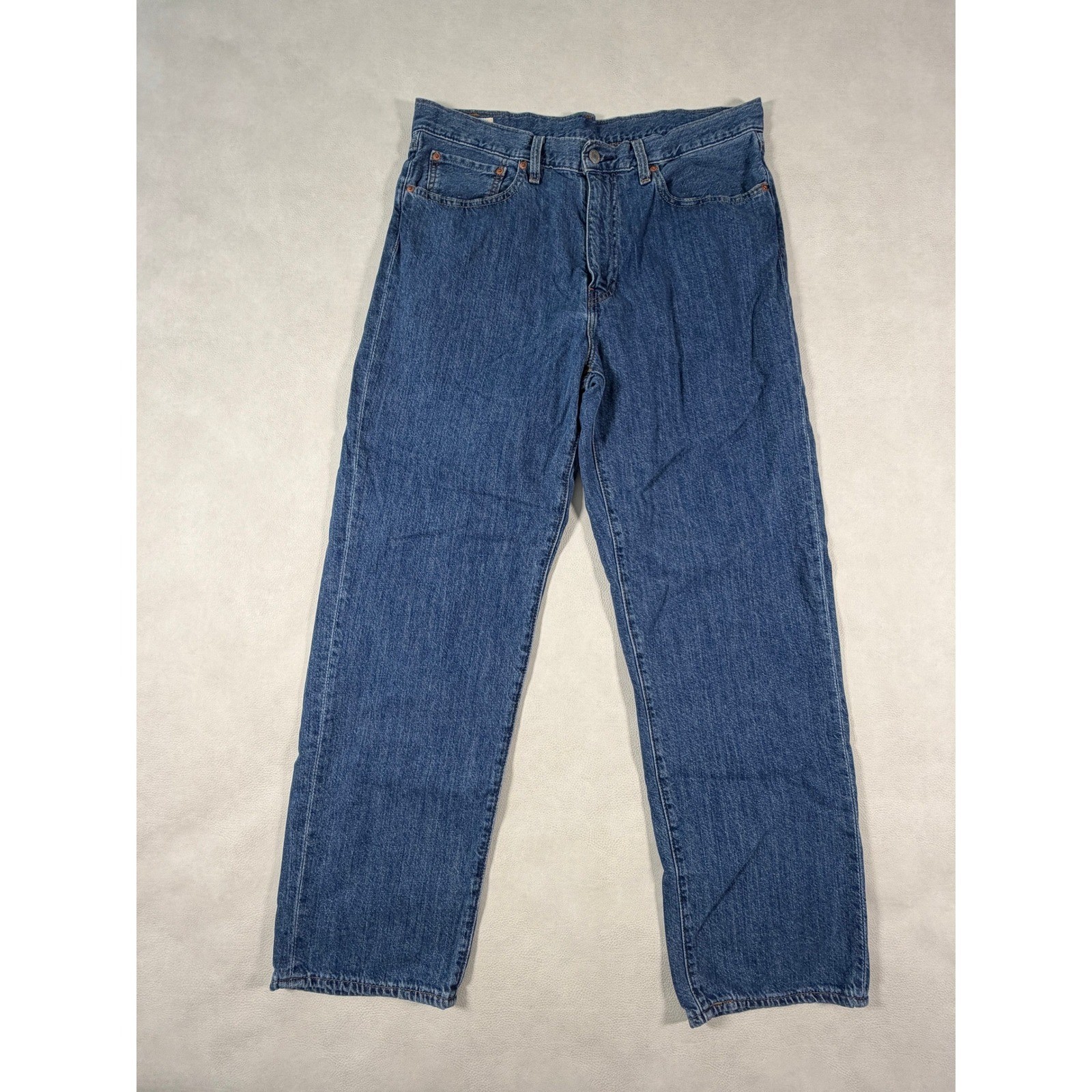 Levis Premium Big E 568 Loose Straight Jeans Mens W34 L32 Denim Relaxed Fit
