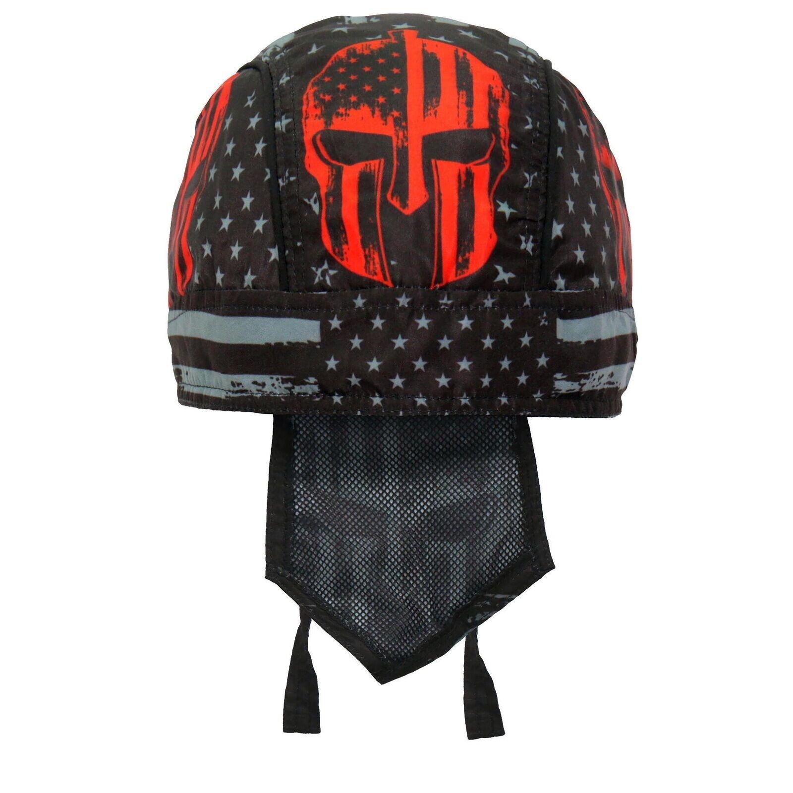 Headwrap WARRIOR AMERICAN FLAG Hot Leathers Premium Bandana Du-Rag Black Grey