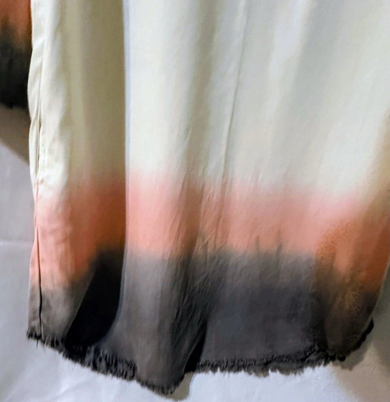 Dear John Tunic Top M Ombre Dip Dye Raw Hem Button Blouse with distressing
