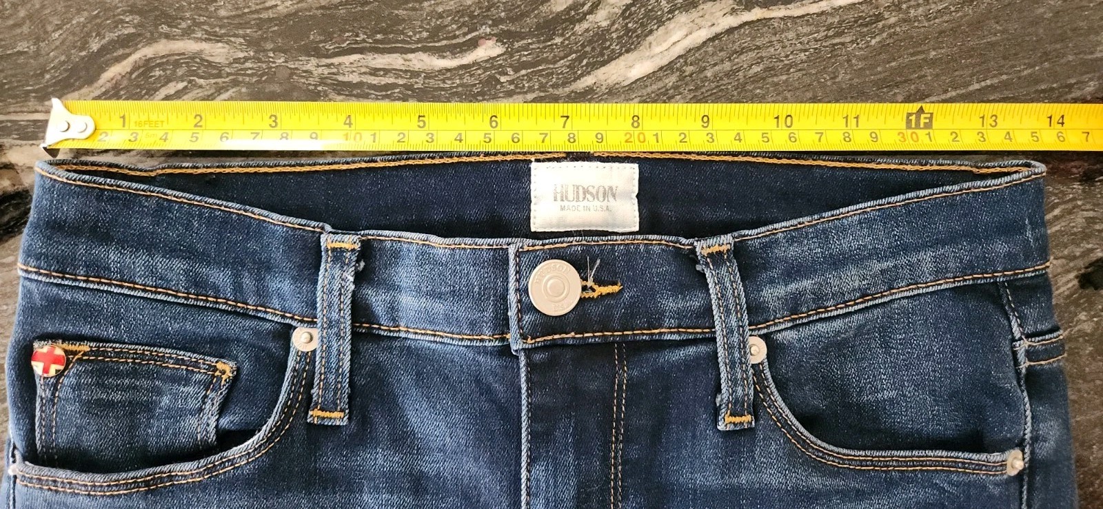 Hudson Womens Jean Nico Midrise Super Skinny Sz 26 Distressed Dark Wash