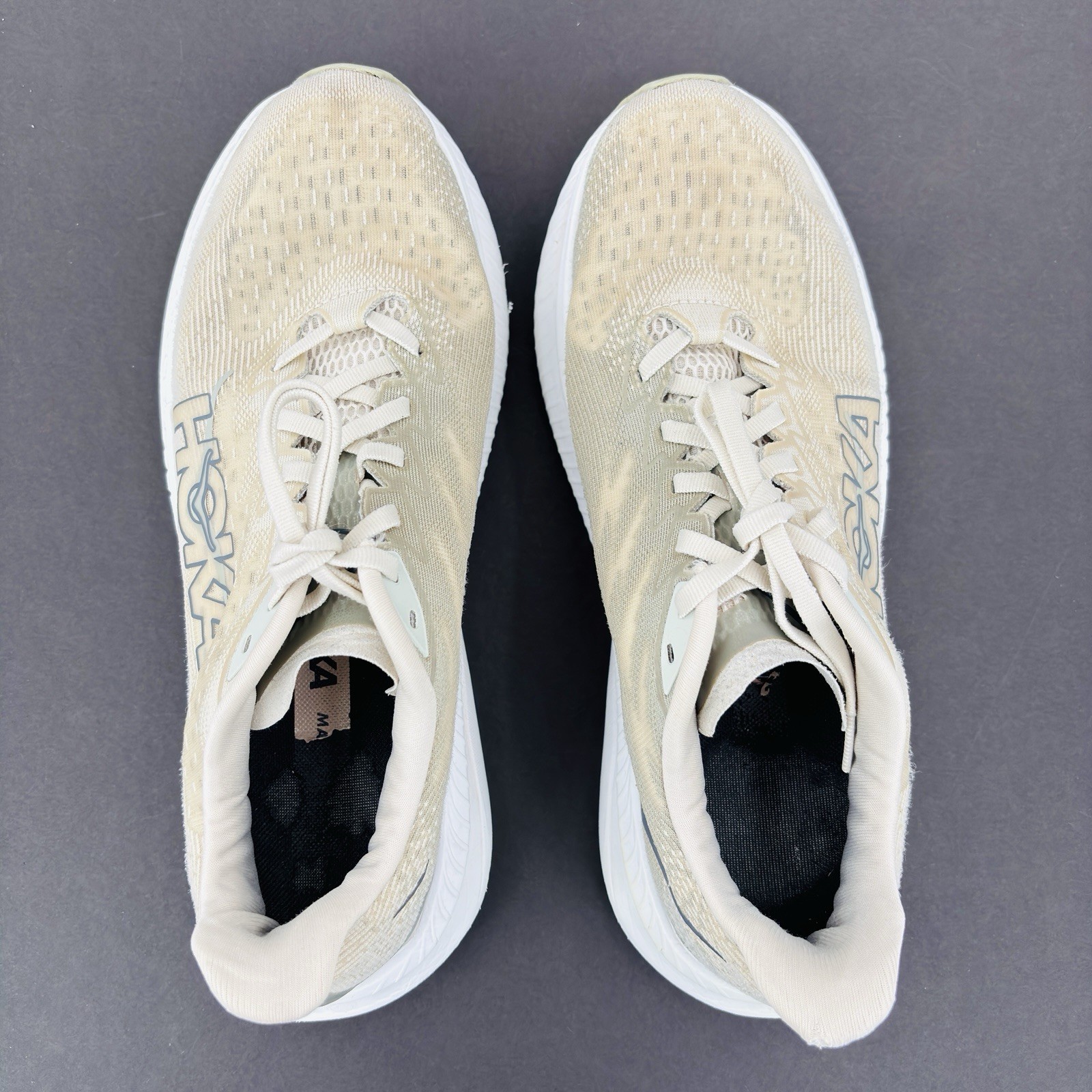 Mens 10 D Hoka One One Mach 6 Running Shoes Oat Milk Barley Athletic Sneakers