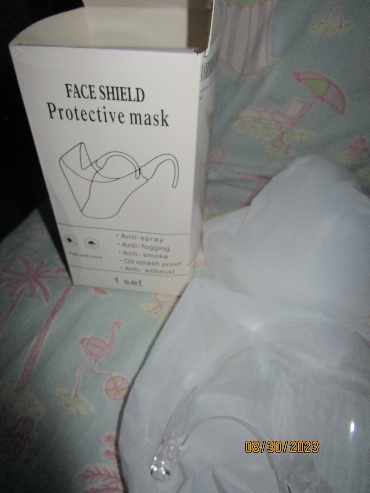 M LOT SET 2 Clarity Mask Face Shield Polycarbonate Plastic CLEAR ANTI-FOG SPLASH