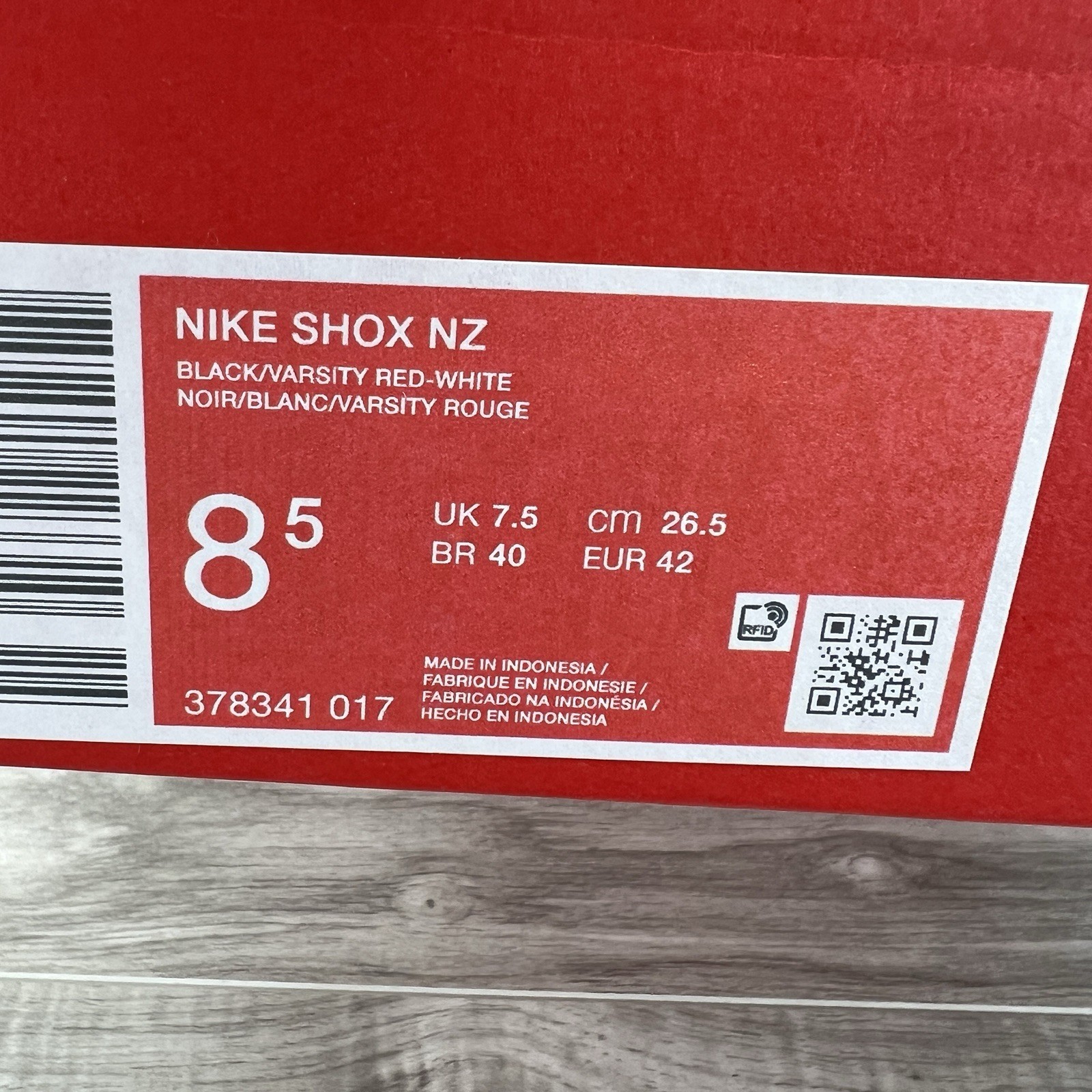 Nike Shox NZ (378341 017) Black Varsity Red New Mens Size 8.5