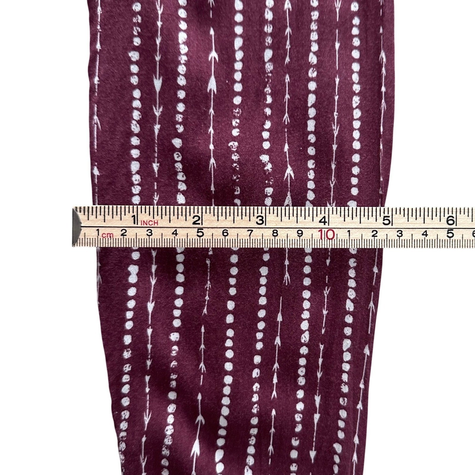 Cloth & Stone by Anthropologie Burgundy Arrow Stripe Rayon Button Down Shirt S