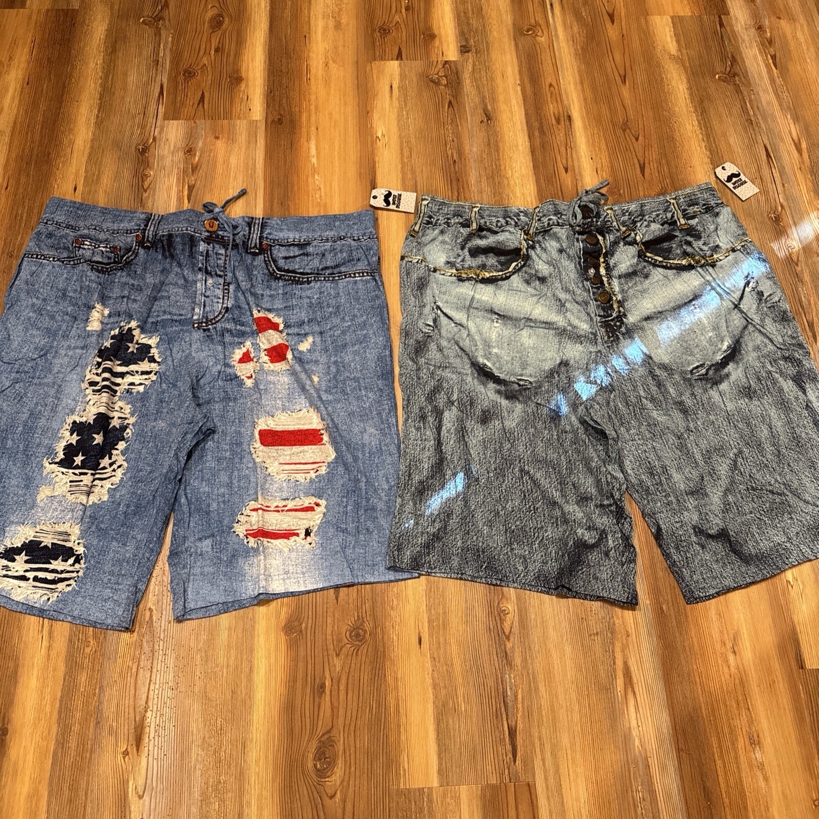 Under Disguise LOT OF 2 Mens L Large Blue Jean Stretch Drawstring Sleepwear NWT