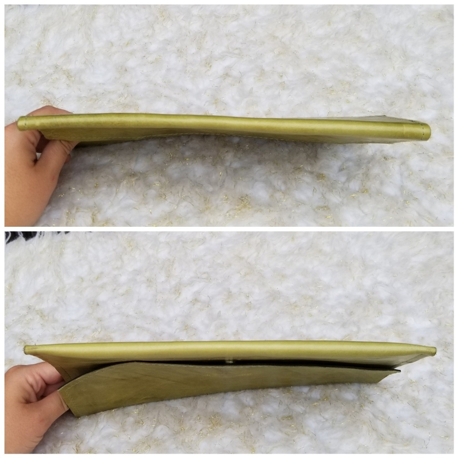 R. Riveter Green Leather Envelope Clutch Handmade Travel Document Folio USA
