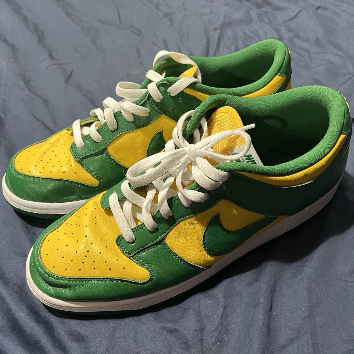 Nike Dunk Low SP 2020 Brazil CU1727-700 Low Top Leather Lace Up Green Size 12