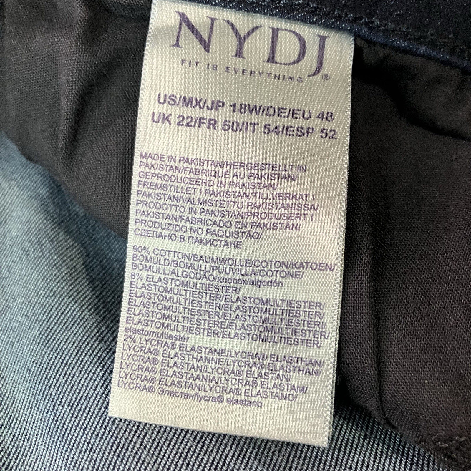 NYDJ Barbara Bootcut Jeans Womens 18W Blue Dark Wash High Rise Stretch Shaping