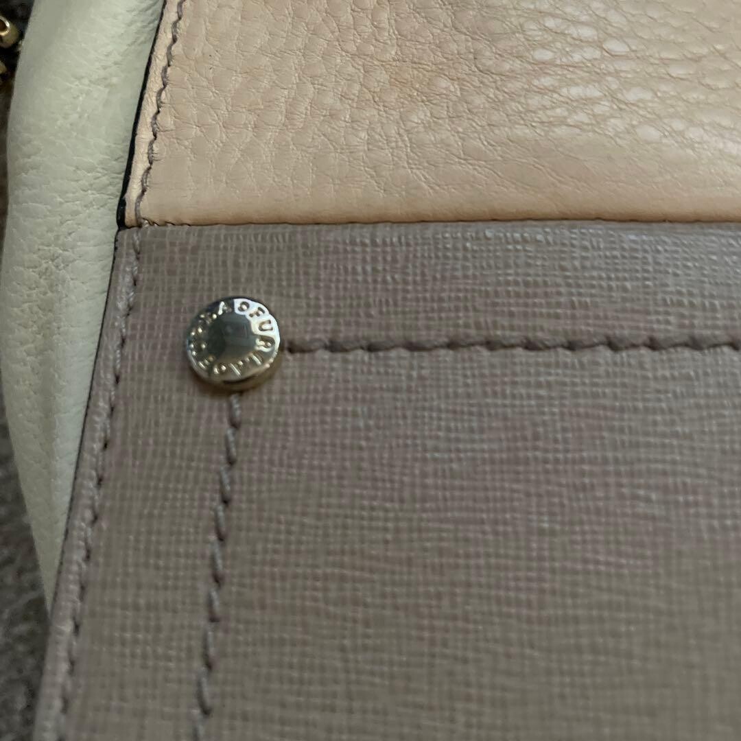 Furla Beige Leather Tote Bag Detachable Shoulder Strap Gold Hardware 22cm 8.66in