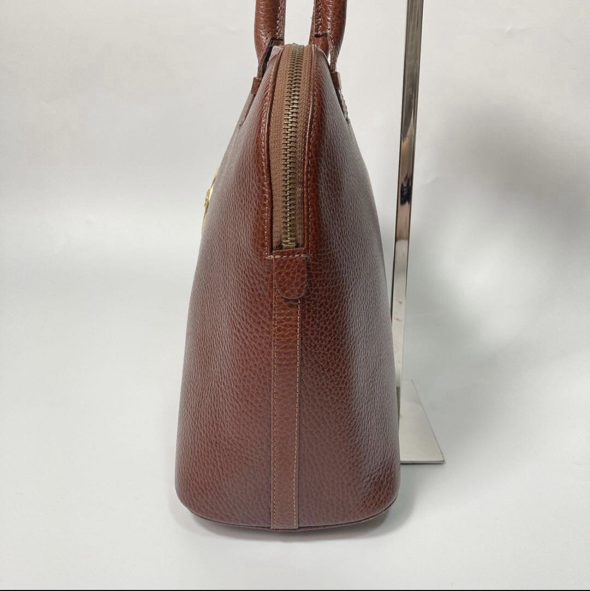 Versace Leather Tote Bag Brown Vintage Classic Medusa Elegant