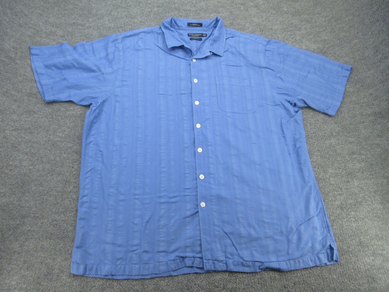 Daniel Cremieux Shirt Mens 3XLT Blue Tailored Fit Short Sleeve Button 3XL Tall