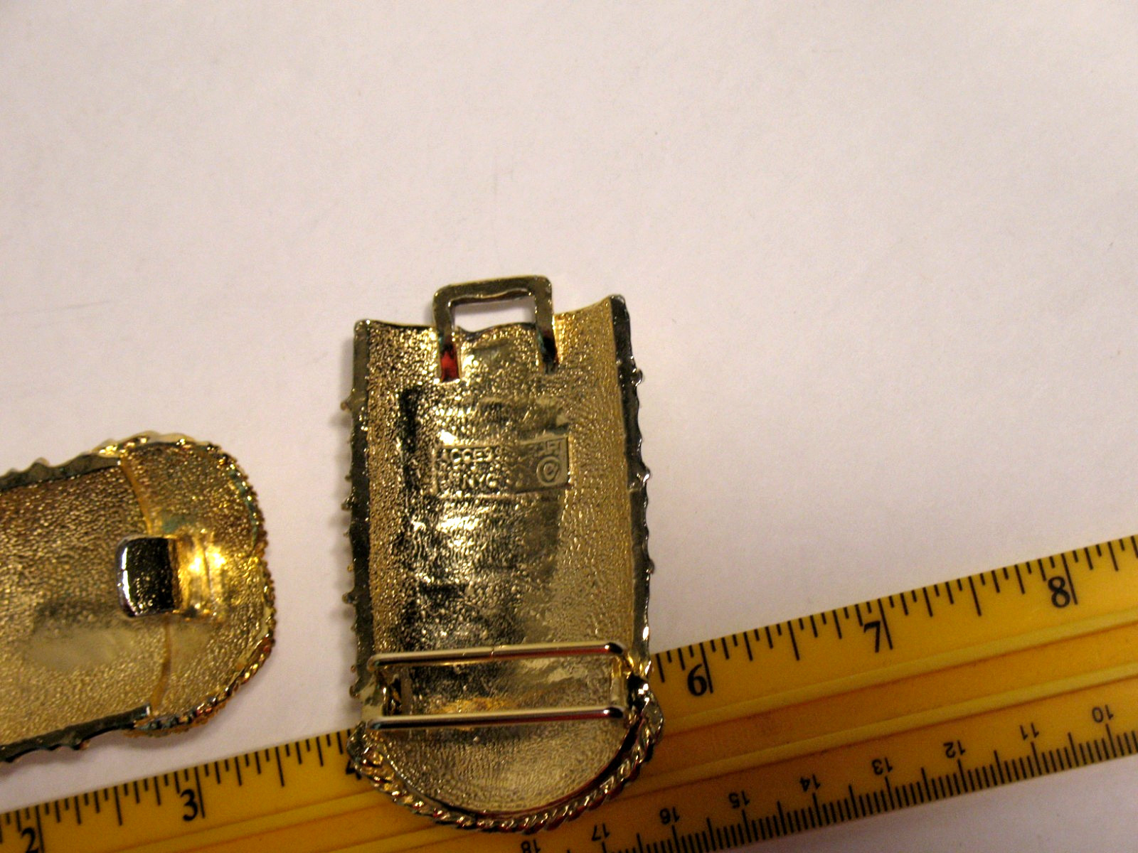 ACCESSOCRAFT NYC GOLDTONE 2 PIECE KNOT BELT BUCKLE 6 INCHES LONG