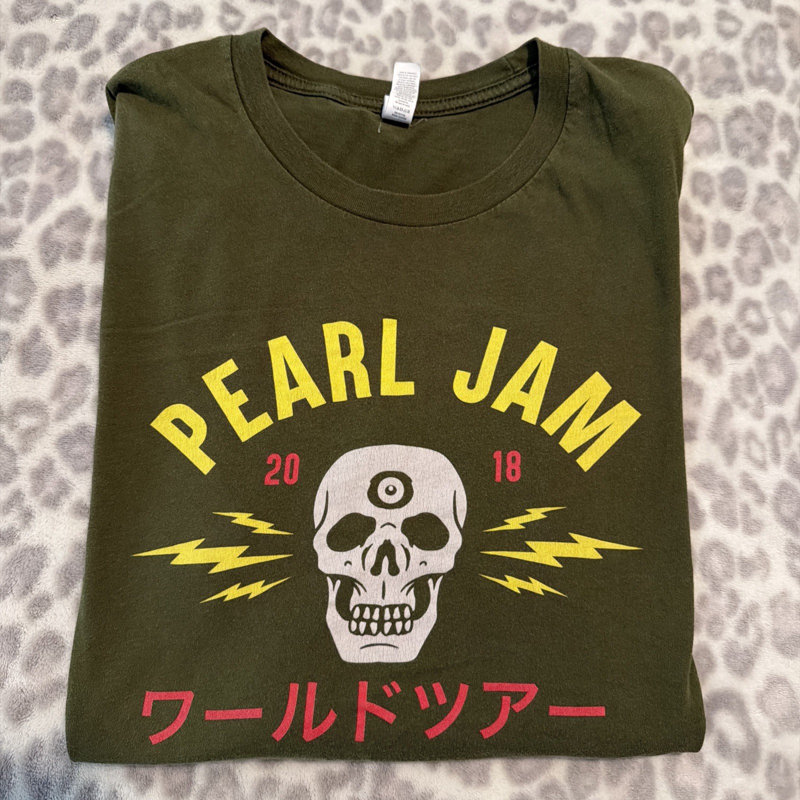 Pearl Jam 2018 Electric Skull Concert T-Shirt Eddie Veder Large