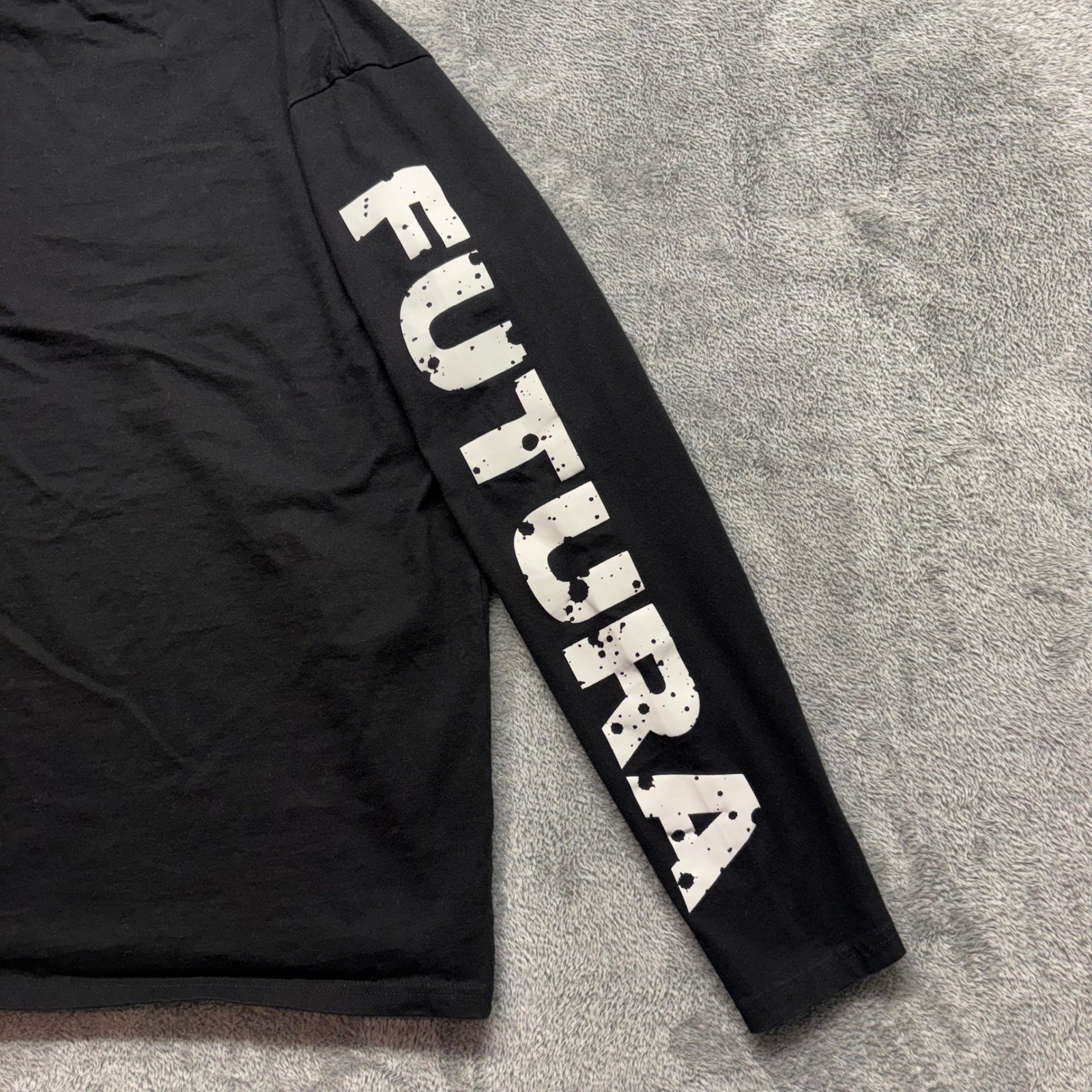Futura Laboratories Long Sleeve Shirt Mens L Black Good Graphic Logo FL Tee