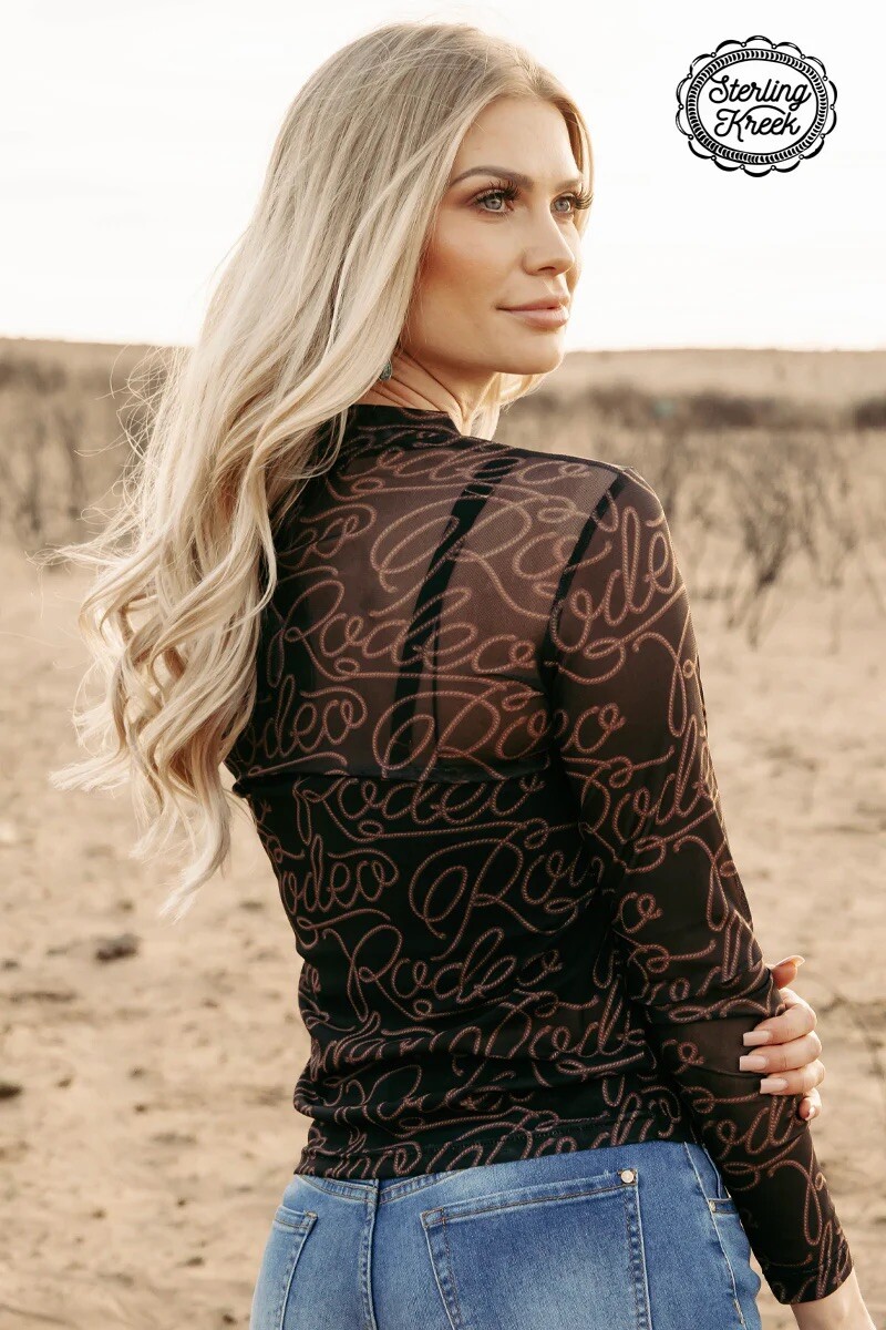 Sterling Kreek Rodeo Queen Mesh Top Size Medium