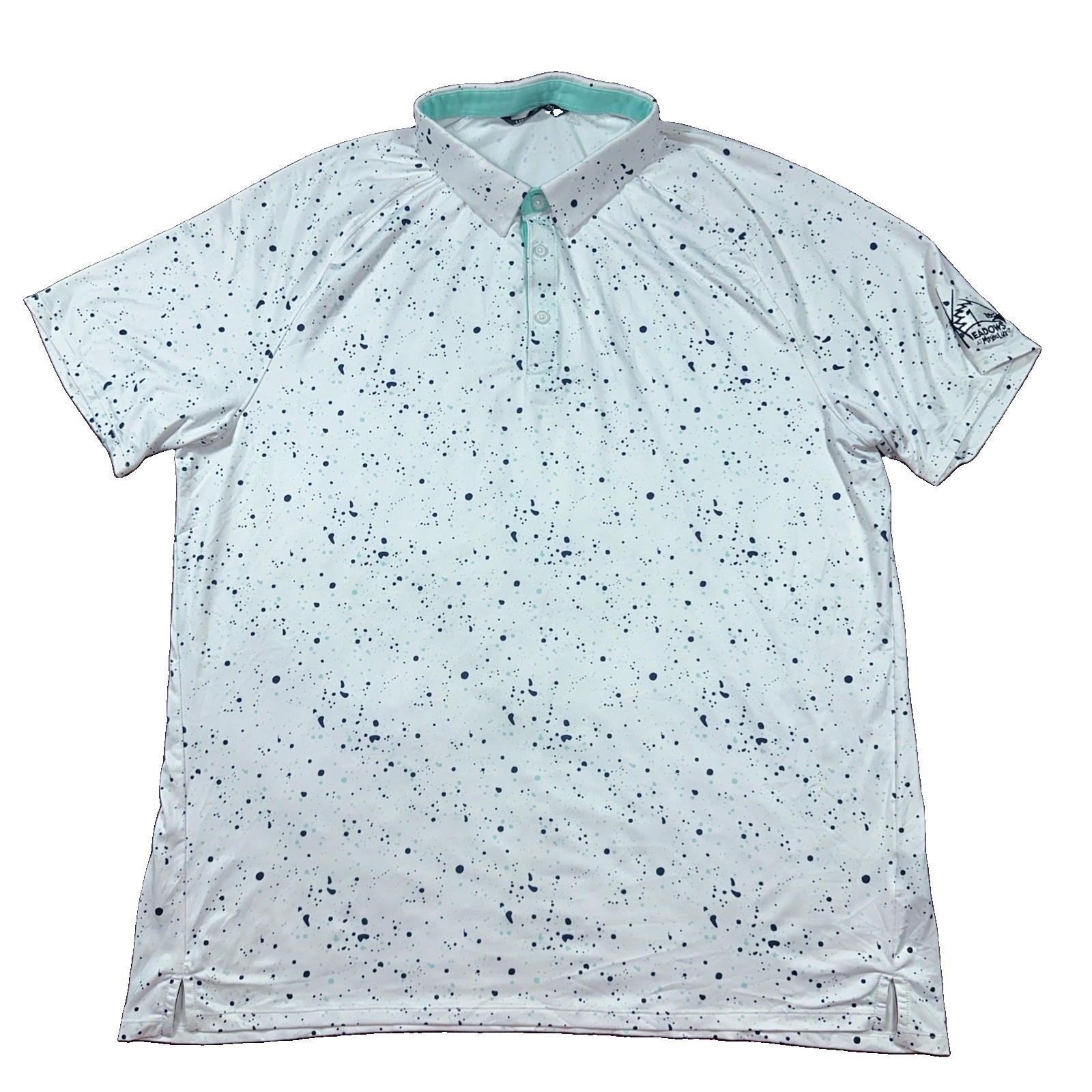 UNRL Performance Polo Size 2XL Athletic Fit Paint Splatter Drop Print Golf
