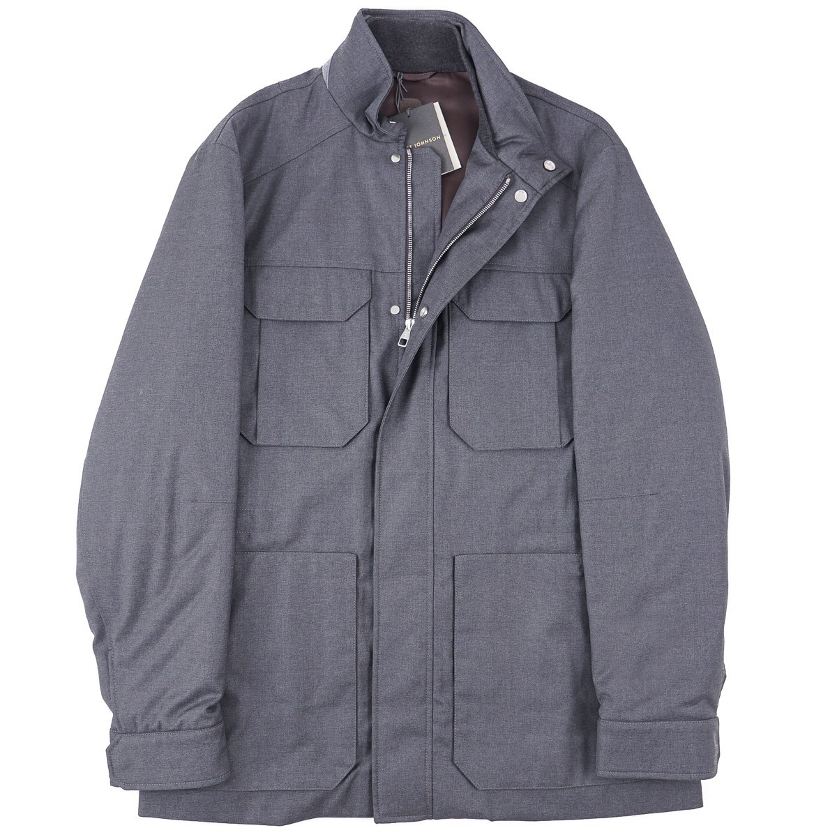 Brett Johnson ‘Lugano’ Mid Gray Padded Wool Field Jacket L (Eu 52) NWT