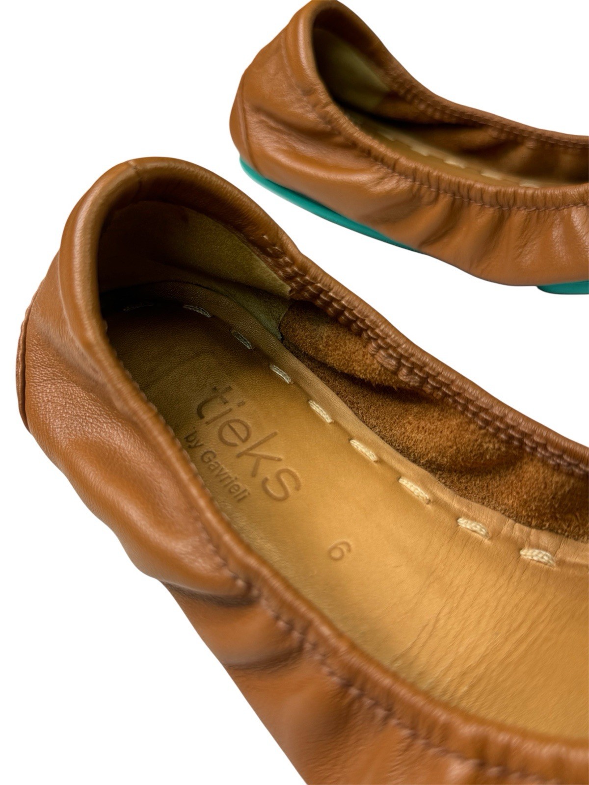 Tieks Chestnut Rich Brown Nappa Leather Travel Ballet Flat Shoes Size 6 Ret $210