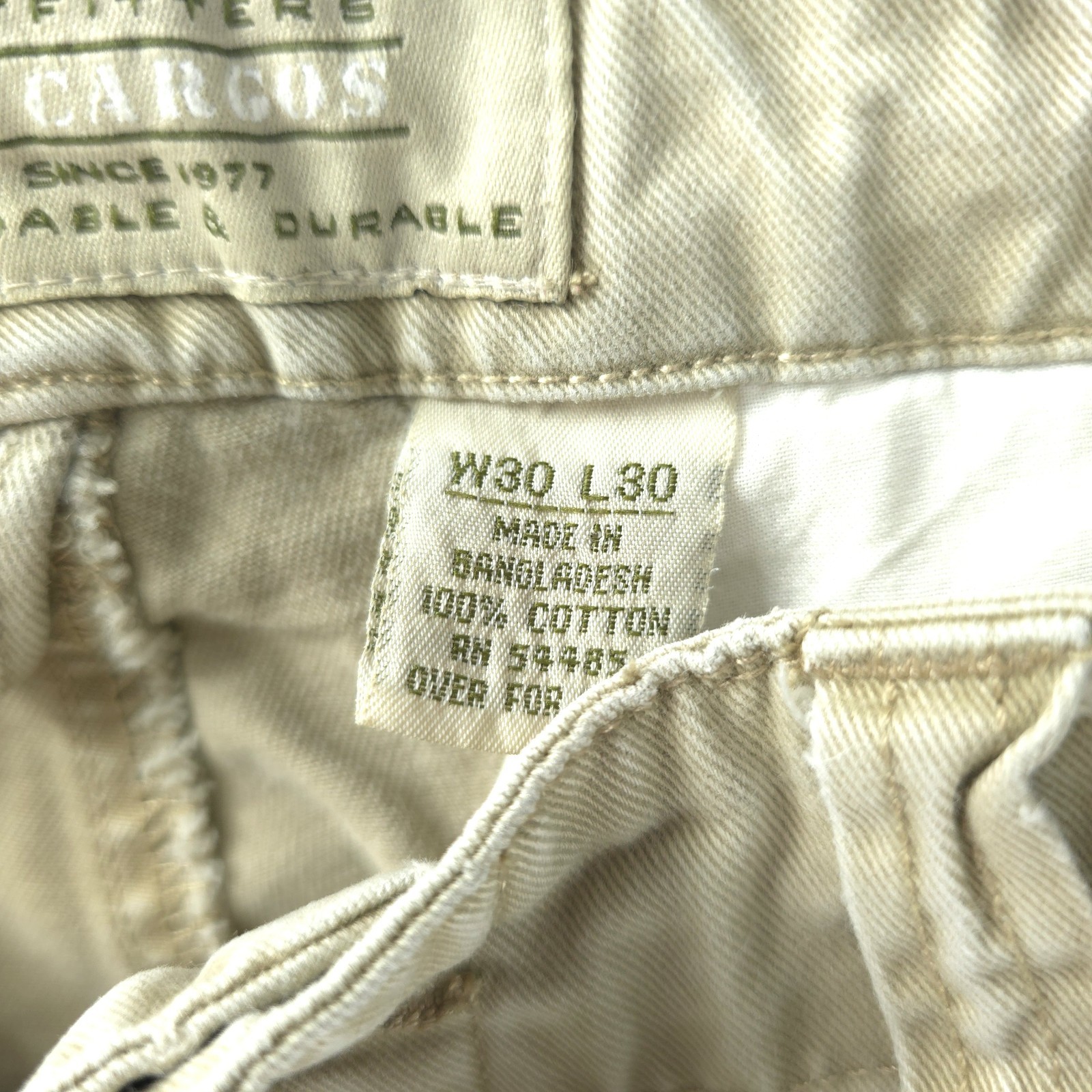 Vintage American Eagle Cargo Pants 30×30 Mens Cotton Y2k Military Actual 30×28