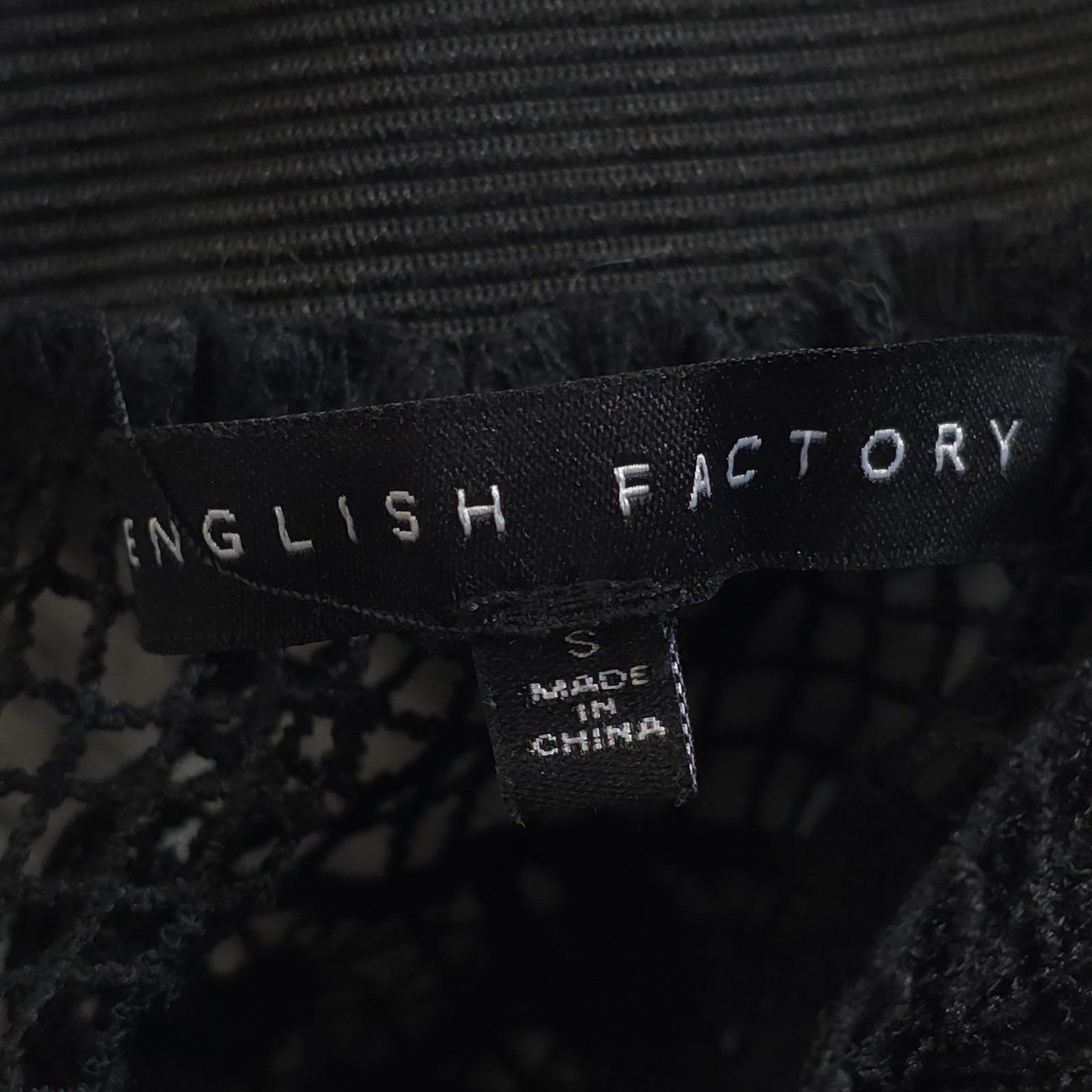 English Factory Black Lace Crochet Mini Pinafore Dress Women S Boho Romantic