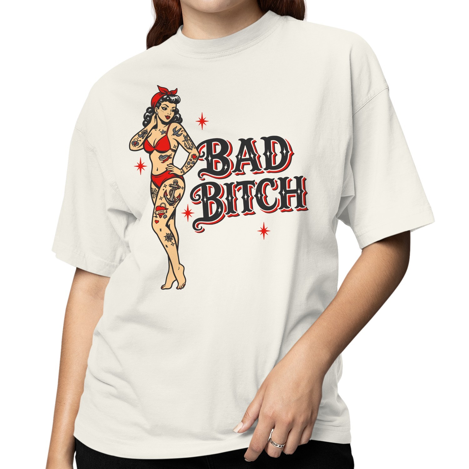 Bad Bitch Pinup Tattoo Design Women’s T-shirt