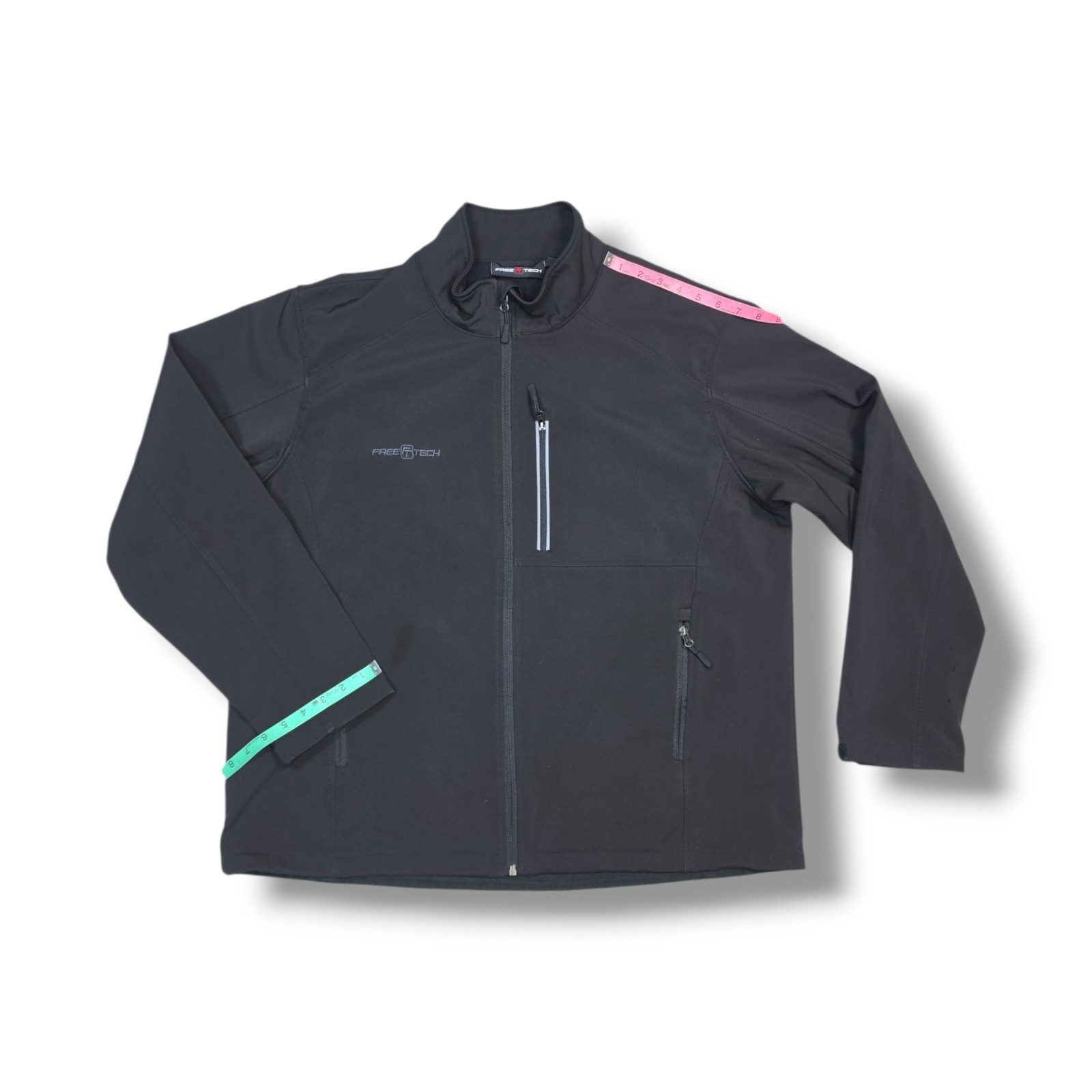Free Tech Black Fleece Lined Jacket Full Zip High Neck Cinch Waist Men’s XL