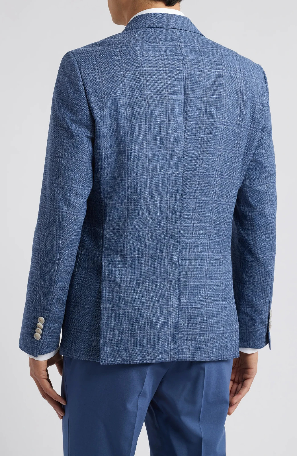 $645 – BOSS Sport Jacket Blazer in Check Italian Wool Fabric Slim Fit – Size 38R