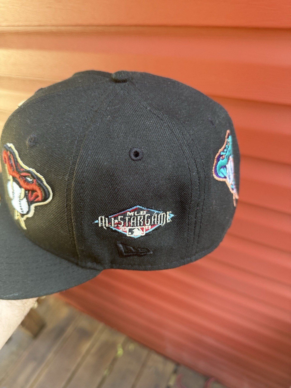 VTG New Era Arizona Diamondbacks 2001 WS Patch MLB Fitted Hat 59 Fifty Sz 7 3/8